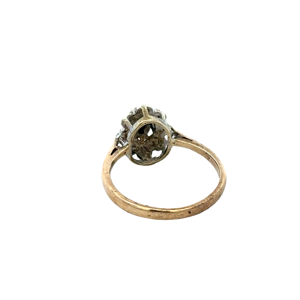 9ct yellow gold sapphire and diamond ring size N (sh27689b)