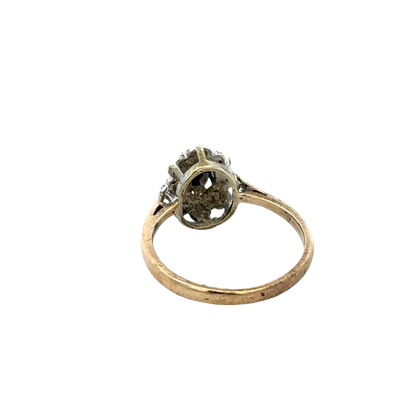9ct yellow gold sapphire and diamond ring size N (sh27689b)