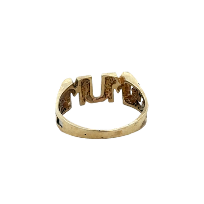 9ct yellow gold MUM ring size S1/2 (sh27658b)