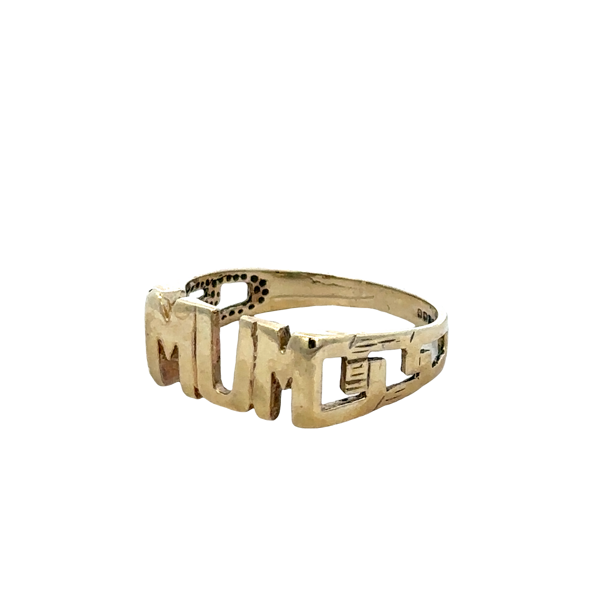 9ct yellow gold MUM ring size S1/2 (sh27658b)