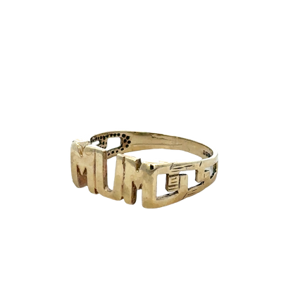 9ct yellow gold MUM ring size S1/2 (sh27658b)