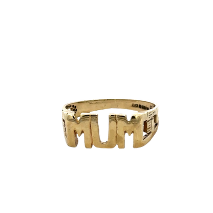 9ct yellow gold MUM ring size S1/2 (sh27658b)