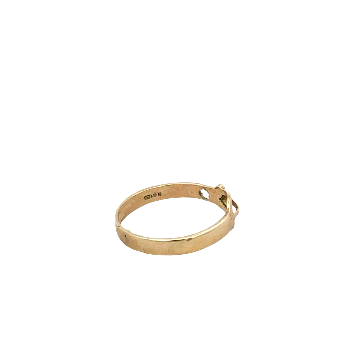 9ct yellow gold buckle ring size K (sh27607b)