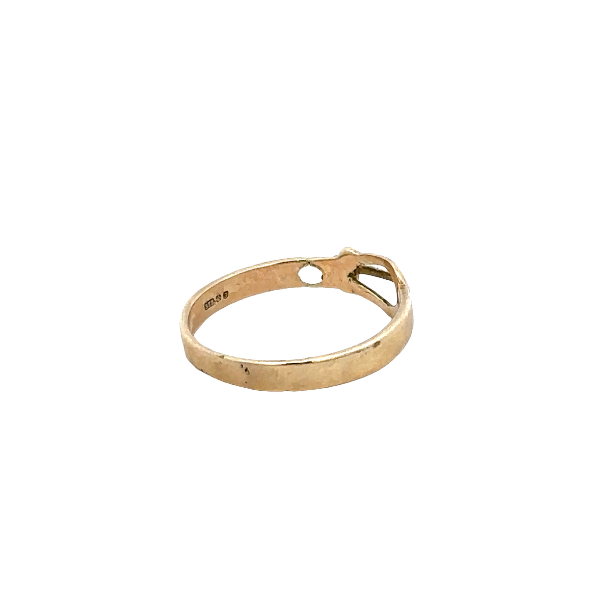 9ct yellow gold buckle ring size K (sh27607b)