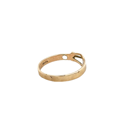 9ct yellow gold buckle ring size K (sh27607b)