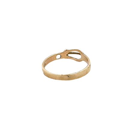 9ct yellow gold buckle ring size K (sh27607b)