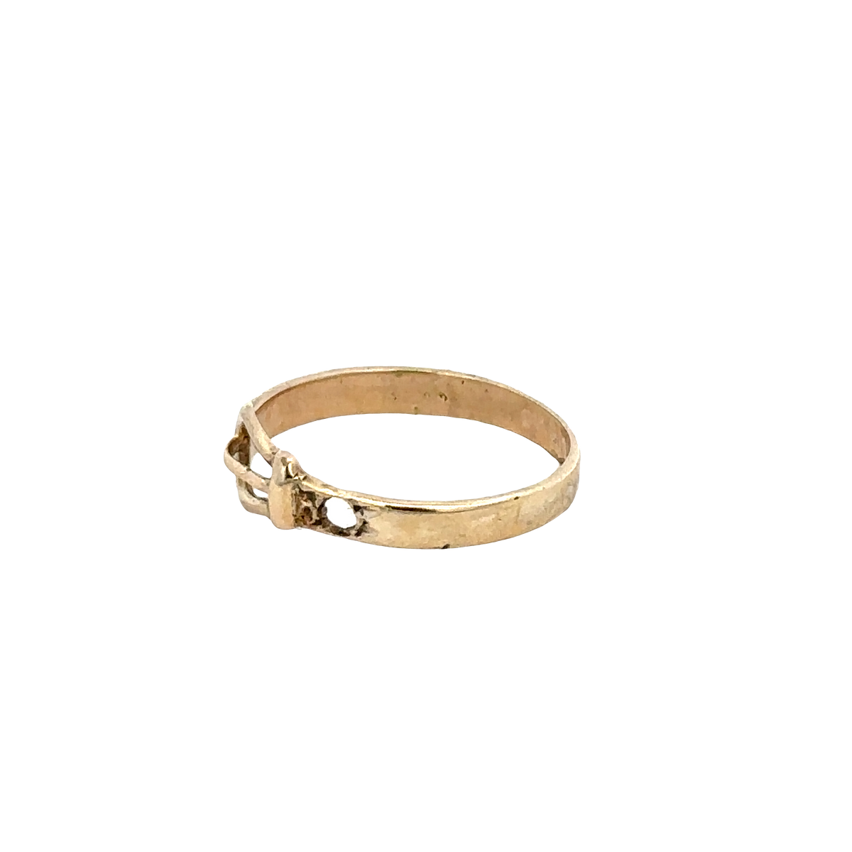 9ct yellow gold buckle ring size K (sh27607b)