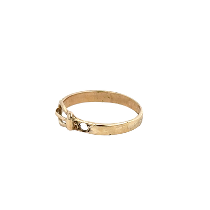 9ct yellow gold buckle ring size K (sh27607b)