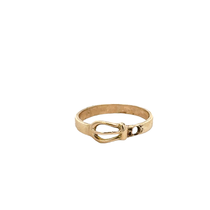 9ct yellow gold buckle ring size K (sh27607b)