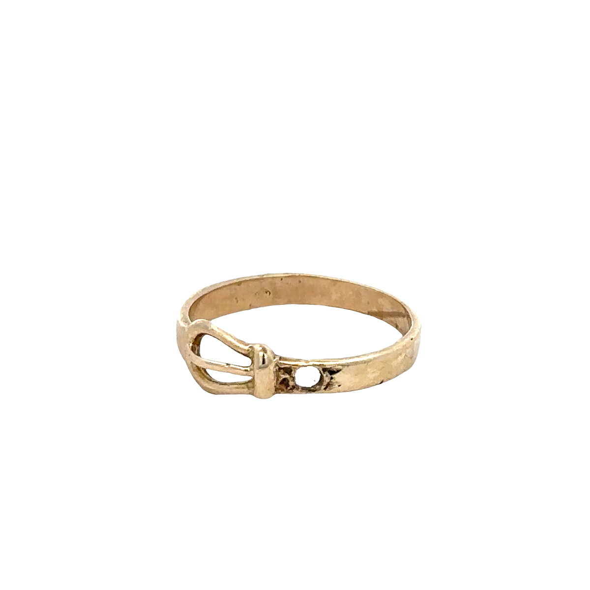 9ct yellow gold buckle ring size K (sh27607b)