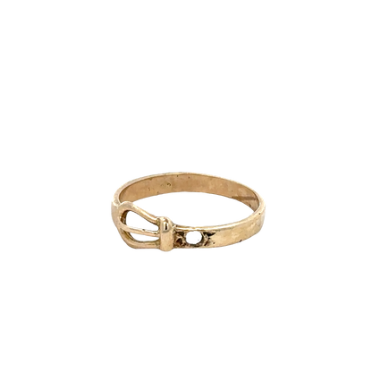 9ct yellow gold buckle ring size K (sh27607b)