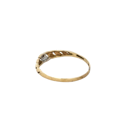 9ct yellow gold ring size L (sh27608b)