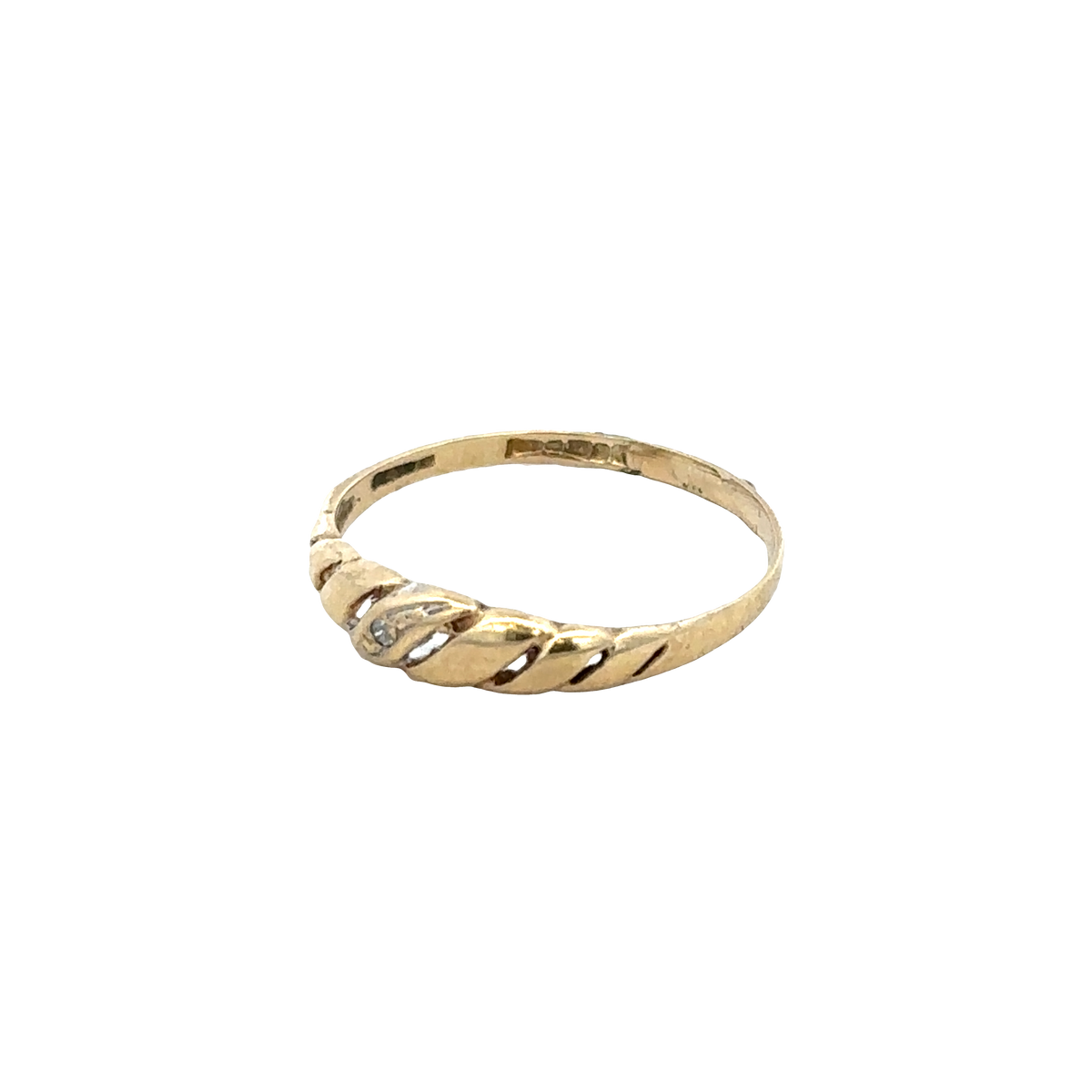 9ct yellow gold ring size L (sh27608b)