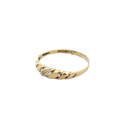 9ct yellow gold ring size L (sh27608b)