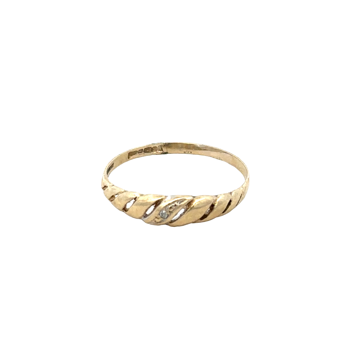 9ct yellow gold ring size L (sh27608b)