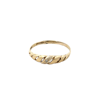 9ct yellow gold ring size L (sh27608b)