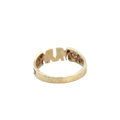 9ct yellow gold MUM ring size K (sh25762l)