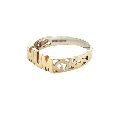 9ct yellow gold MUM ring size K (sh25762l)
