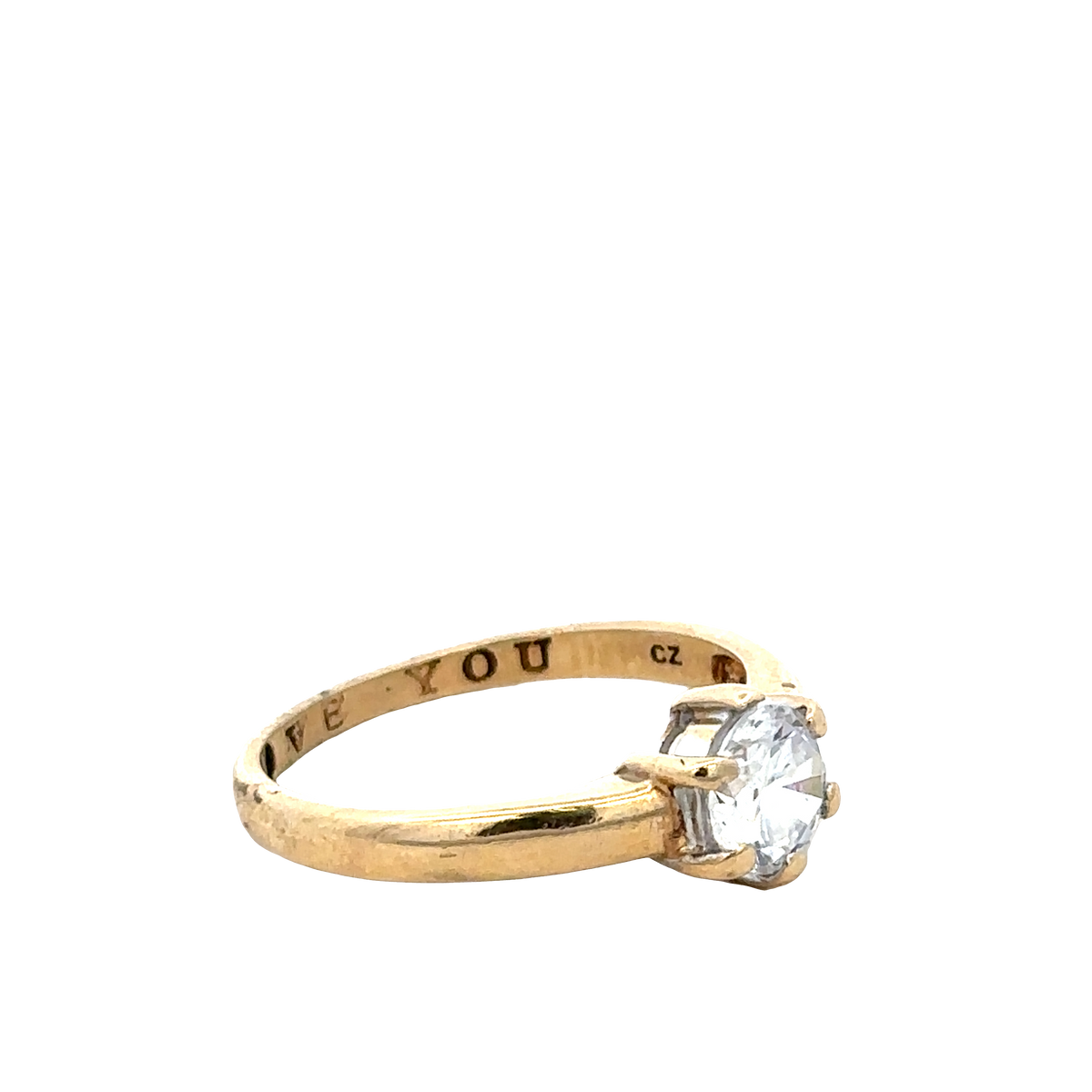 9ct yellow gold ring size P (sh25615l)