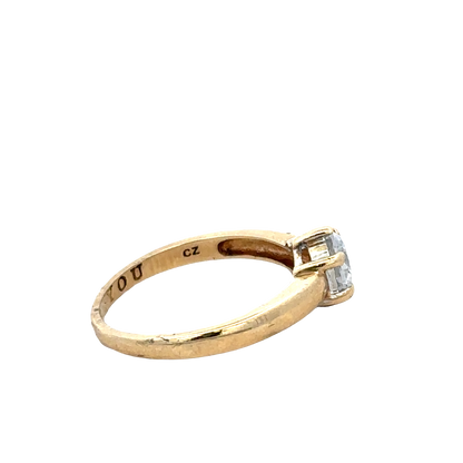 9ct yellow gold ring size P (sh25615l)