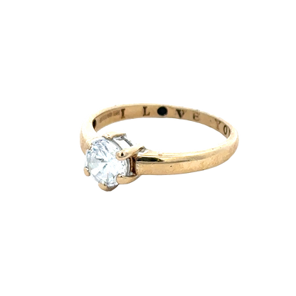 9ct yellow gold ring size P (sh25615l)