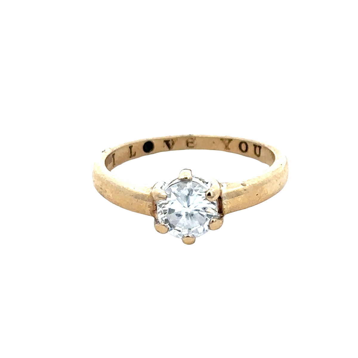 9ct yellow gold ring size P (sh25615l)