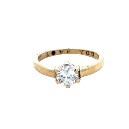 9ct yellow gold ring size P (sh25615l)