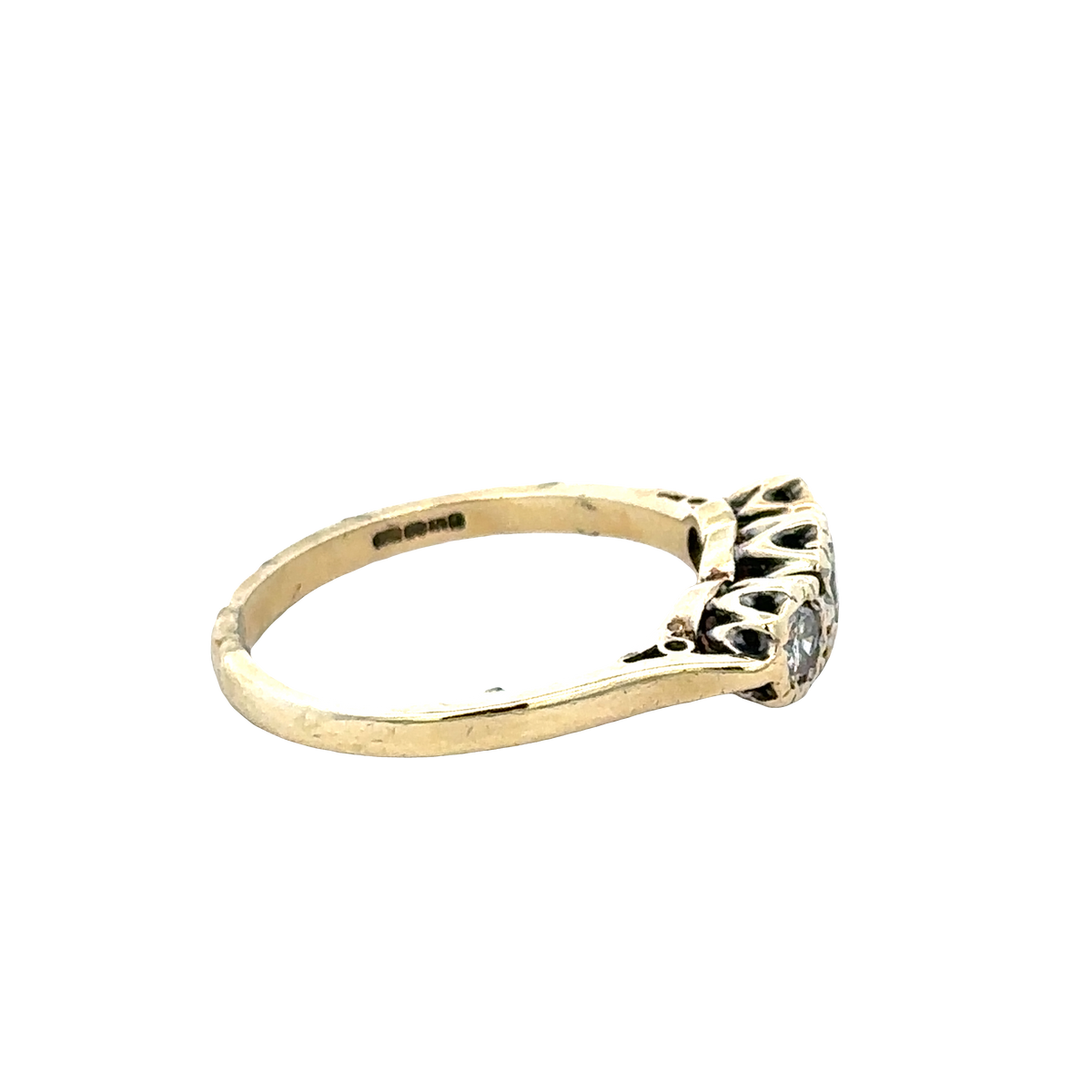 9ct yellow gold 1/4 caret diamond ring size P (sh25773l)