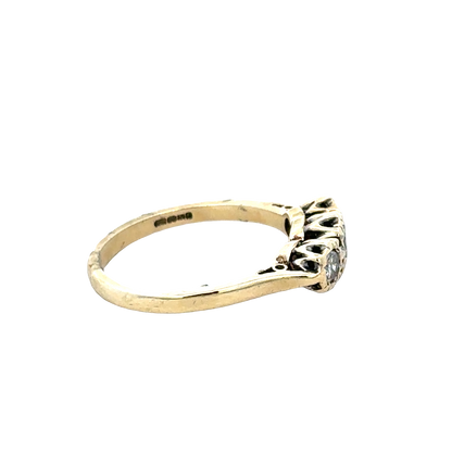 9ct yellow gold 1/4 caret diamond ring size P (sh25773l)