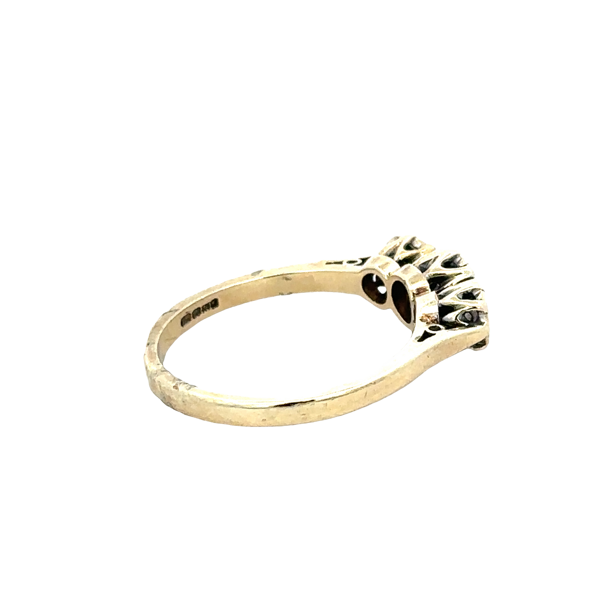 9ct yellow gold 1/4 caret diamond ring size P (sh25773l)