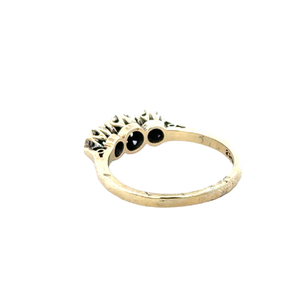 9ct yellow gold 1/4 caret diamond ring size P (sh25773l)
