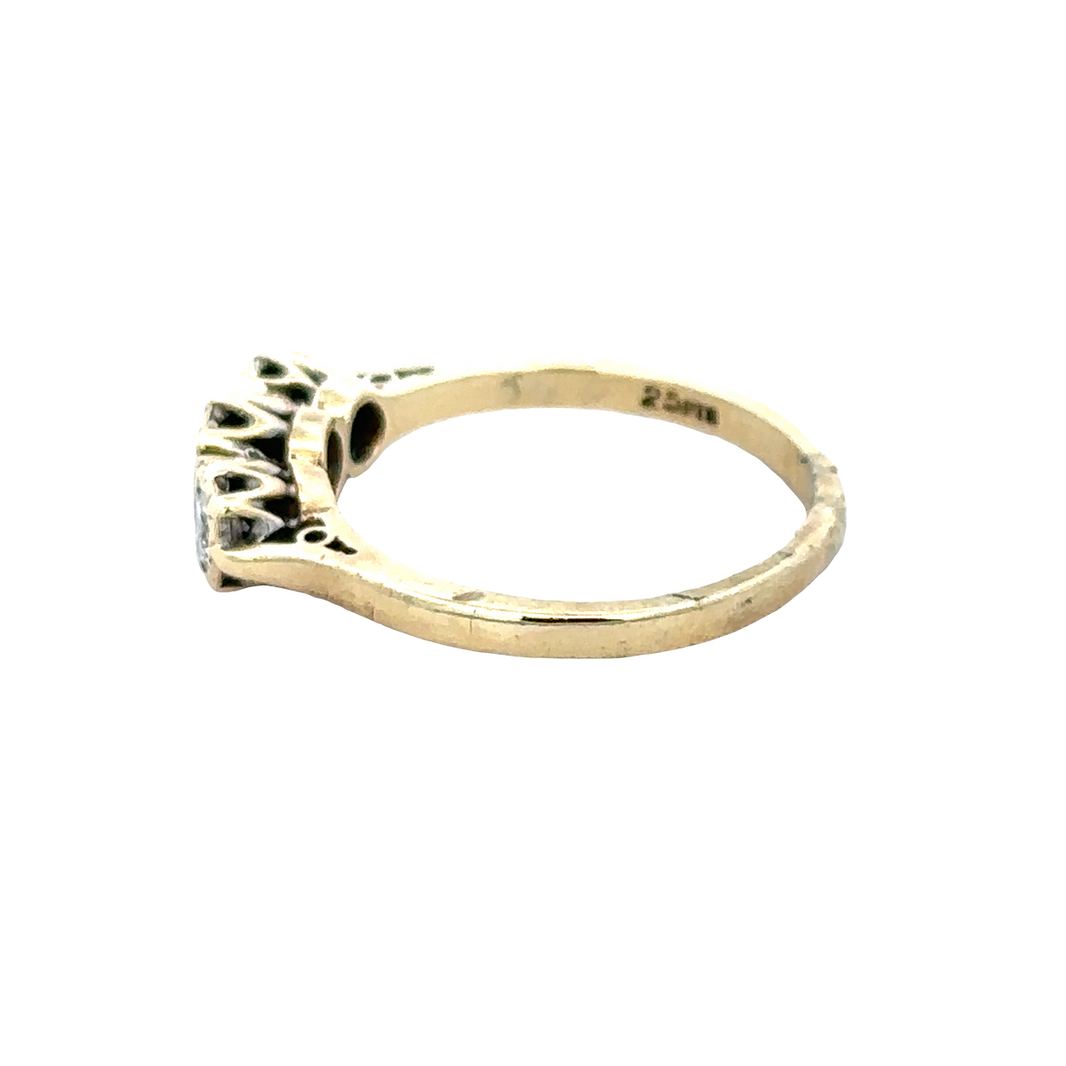 9ct yellow gold 1/4 caret diamond ring size P (sh25773l)