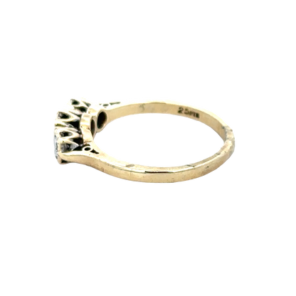 9ct yellow gold 1/4 caret diamond ring size P (sh25773l)