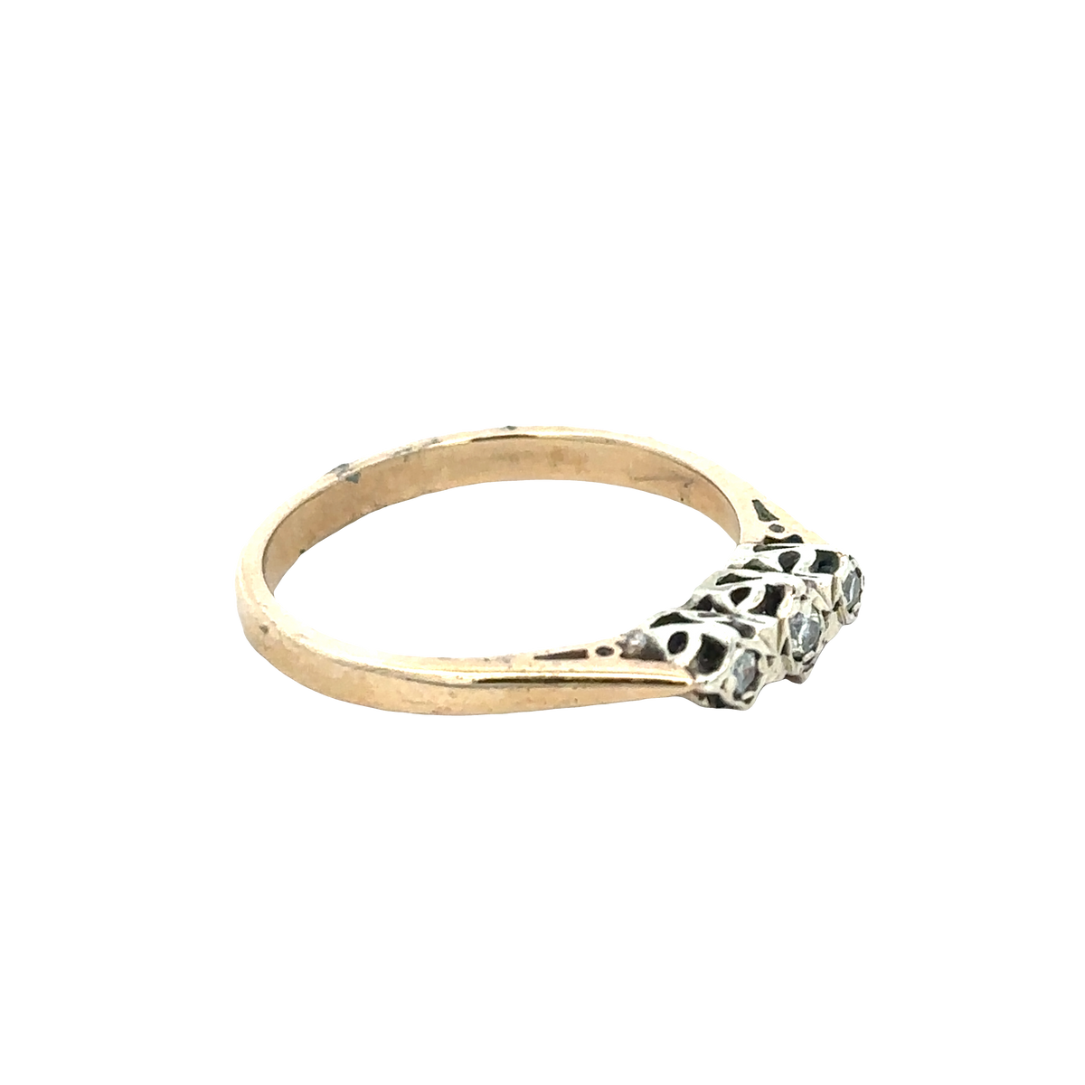 9ct yellow gold diamond ring size Q (sh25659l)