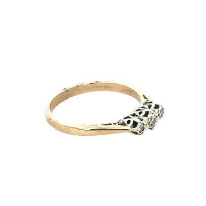 9ct yellow gold diamond ring size Q (sh25659l)