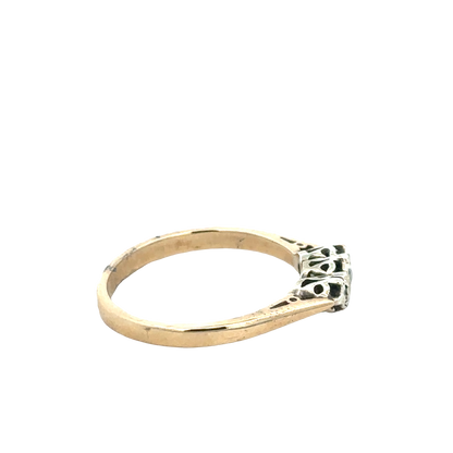 9ct yellow gold diamond ring size Q (sh25659l)