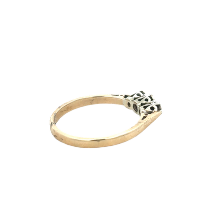 9ct yellow gold diamond ring size Q (sh25659l)