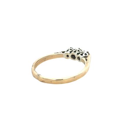 9ct yellow gold diamond ring size Q (sh25659l)
