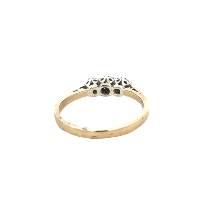 9ct yellow gold diamond ring size Q (sh25659l)
