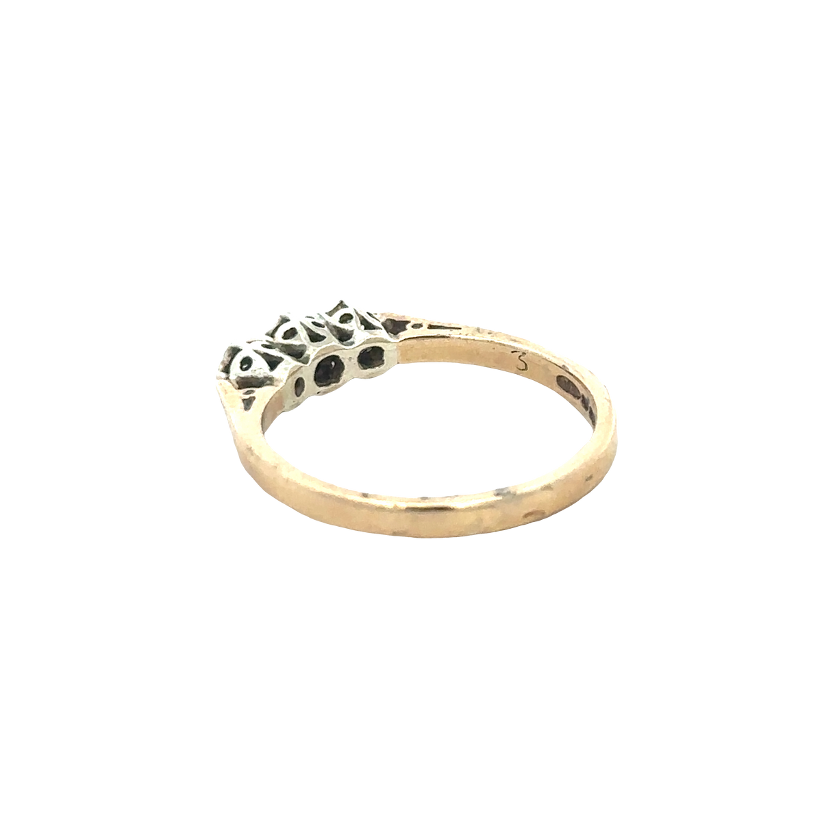 9ct yellow gold diamond ring size Q (sh25659l)