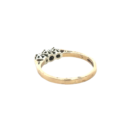9ct yellow gold diamond ring size Q (sh25659l)