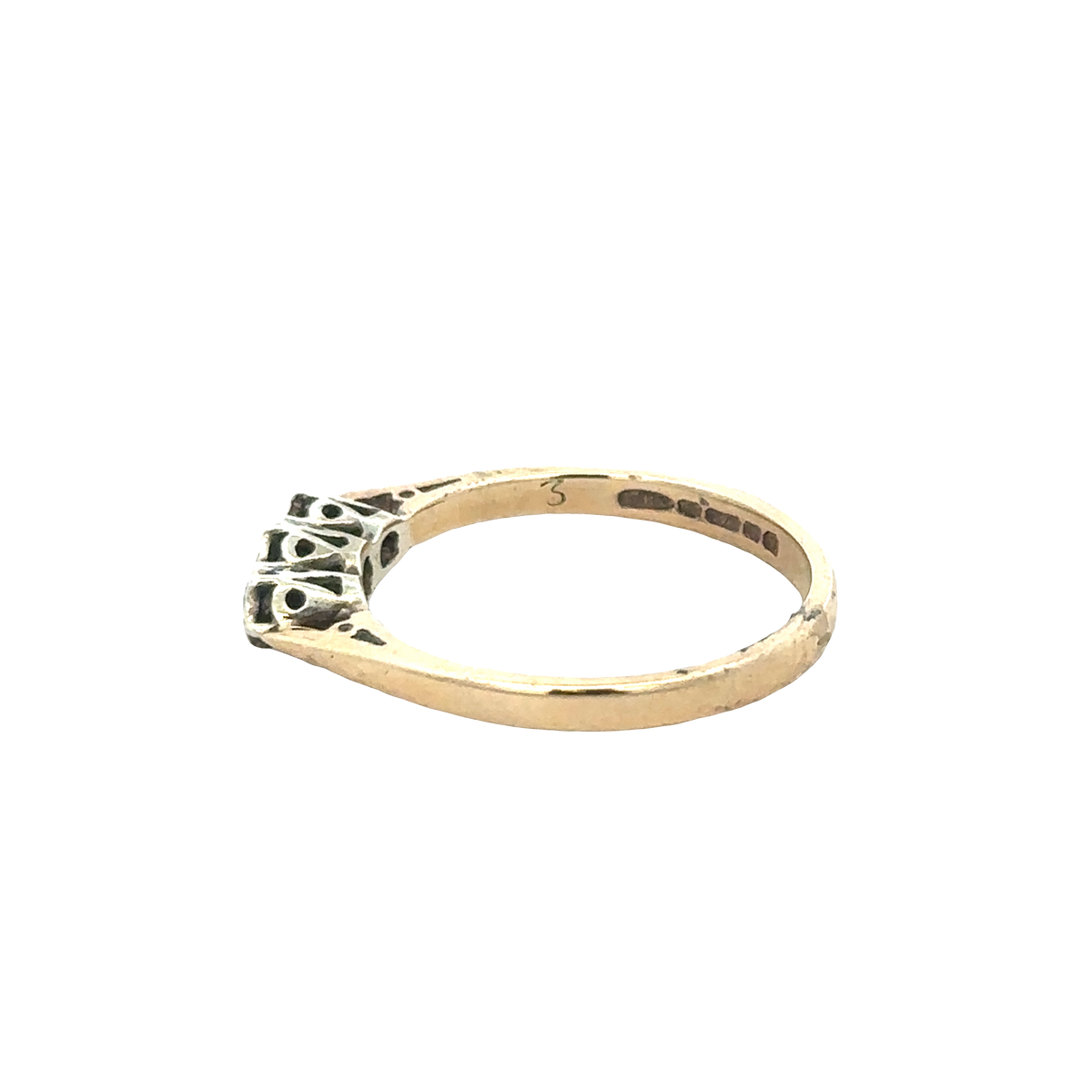 9ct yellow gold diamond ring size Q (sh25659l)