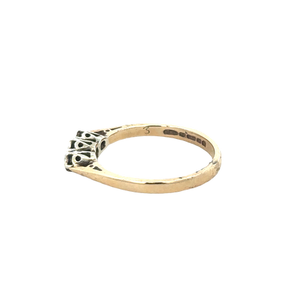 9ct yellow gold diamond ring size Q (sh25659l)