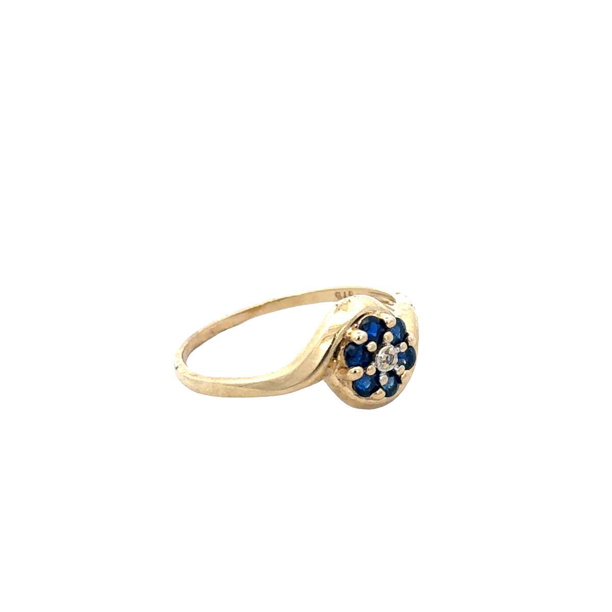 9ct yellow gold sapphire and diamond ring size Q (sh25568l)