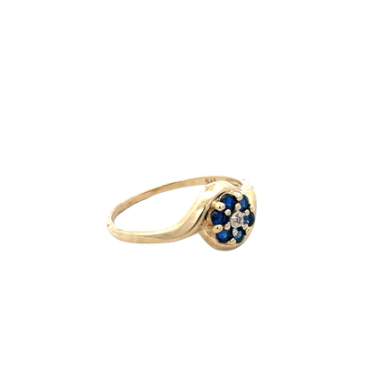 9ct yellow gold sapphire and diamond ring size Q (sh25568l)