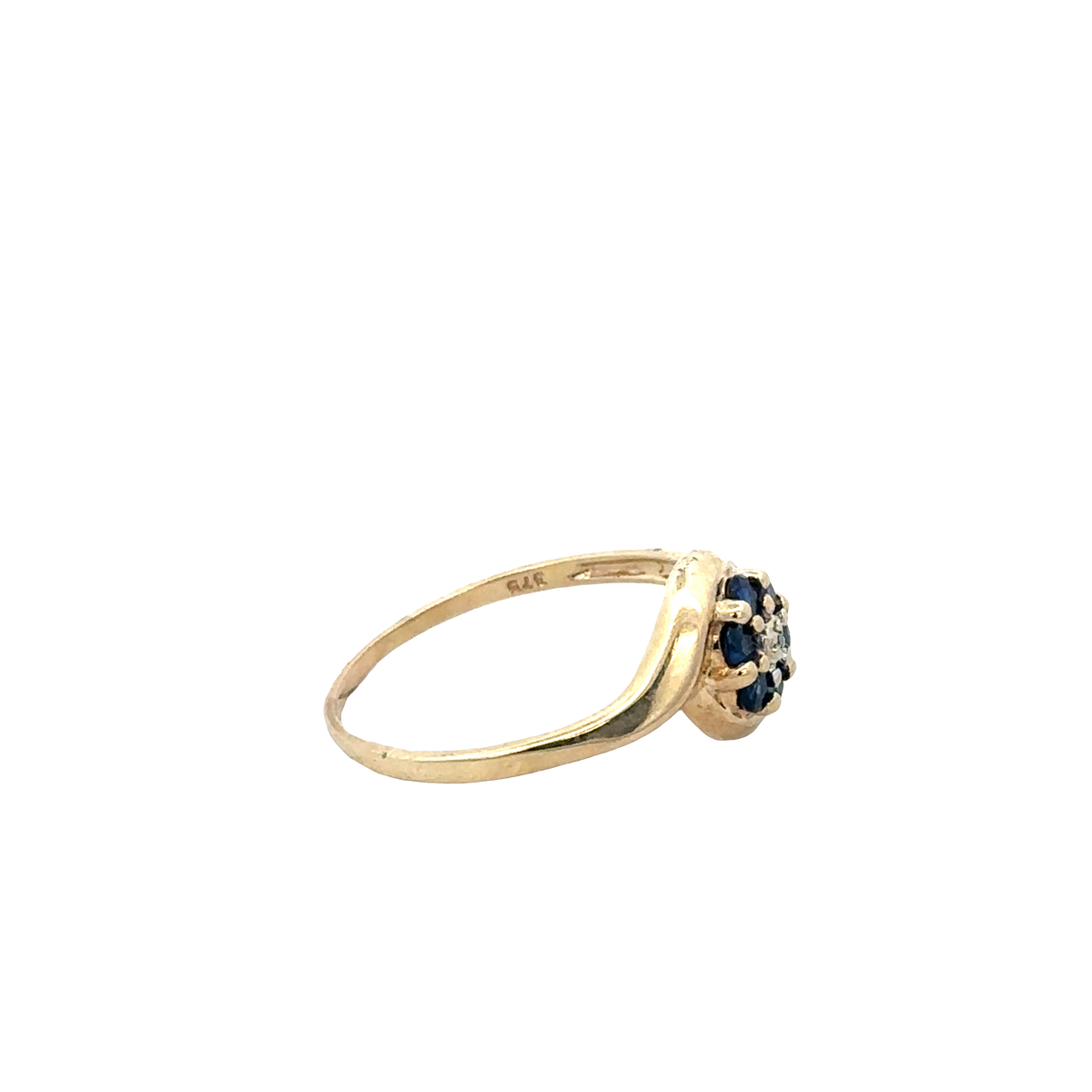 9ct yellow gold sapphire and diamond ring size Q (sh25568l)