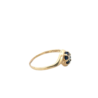 9ct yellow gold sapphire and diamond ring size Q (sh25568l)
