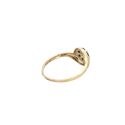 9ct yellow gold sapphire and diamond ring size Q (sh25568l)