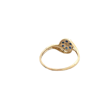 9ct yellow gold sapphire and diamond ring size Q (sh25568l)