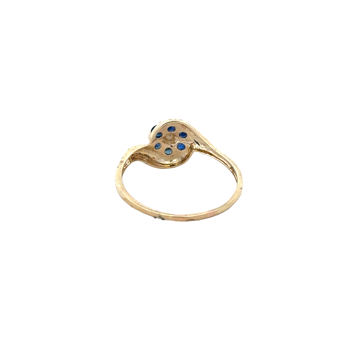 9ct yellow gold sapphire and diamond ring size Q (sh25568l)